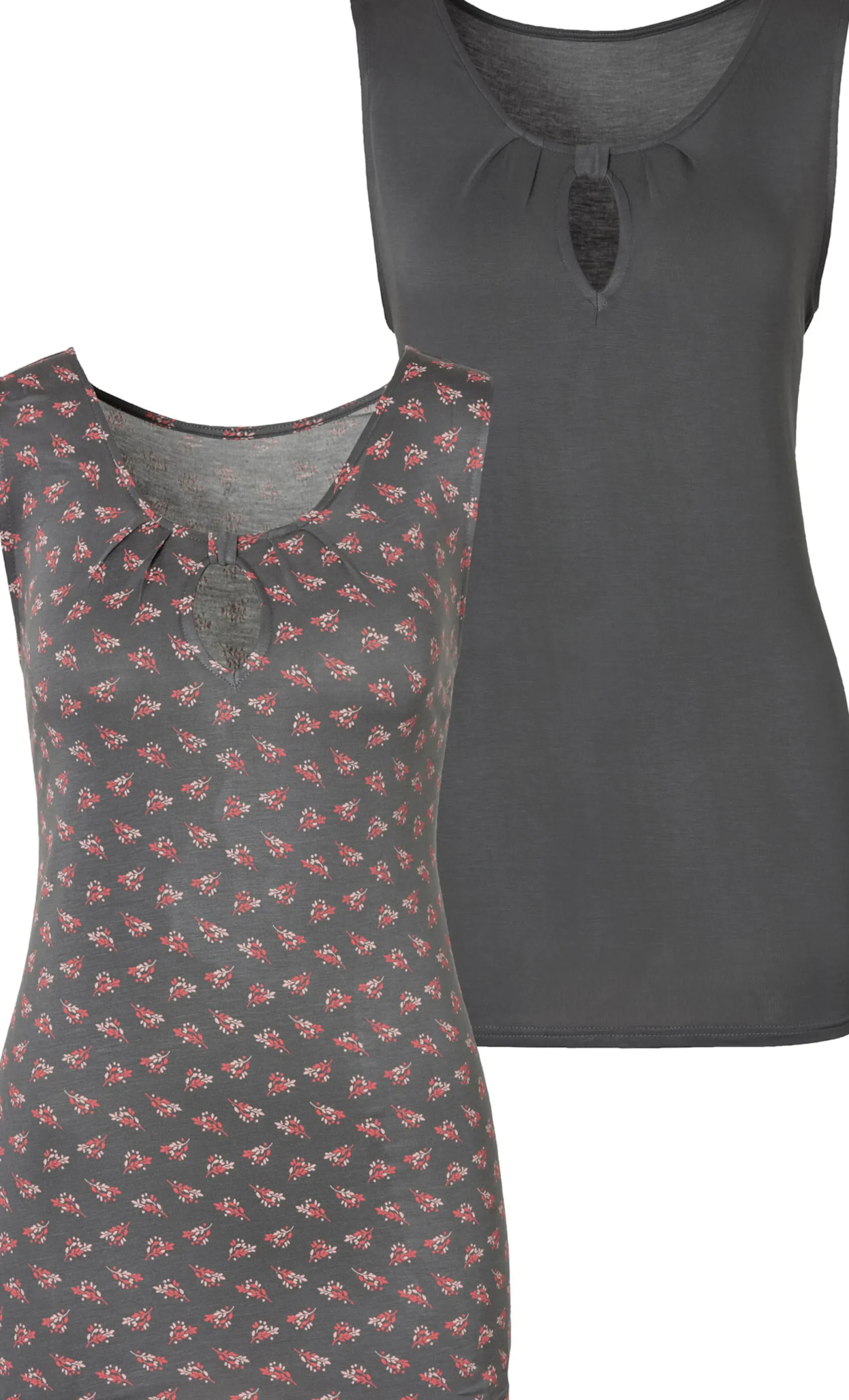 Strandmode|LASCANA Shirttop dunkelgrau