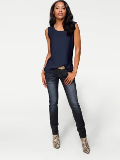 Basics|Shirts|heine Shirttop im Lagen-Look marine