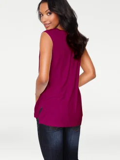 Basics|heine Shirttop im Lagen-Look beere