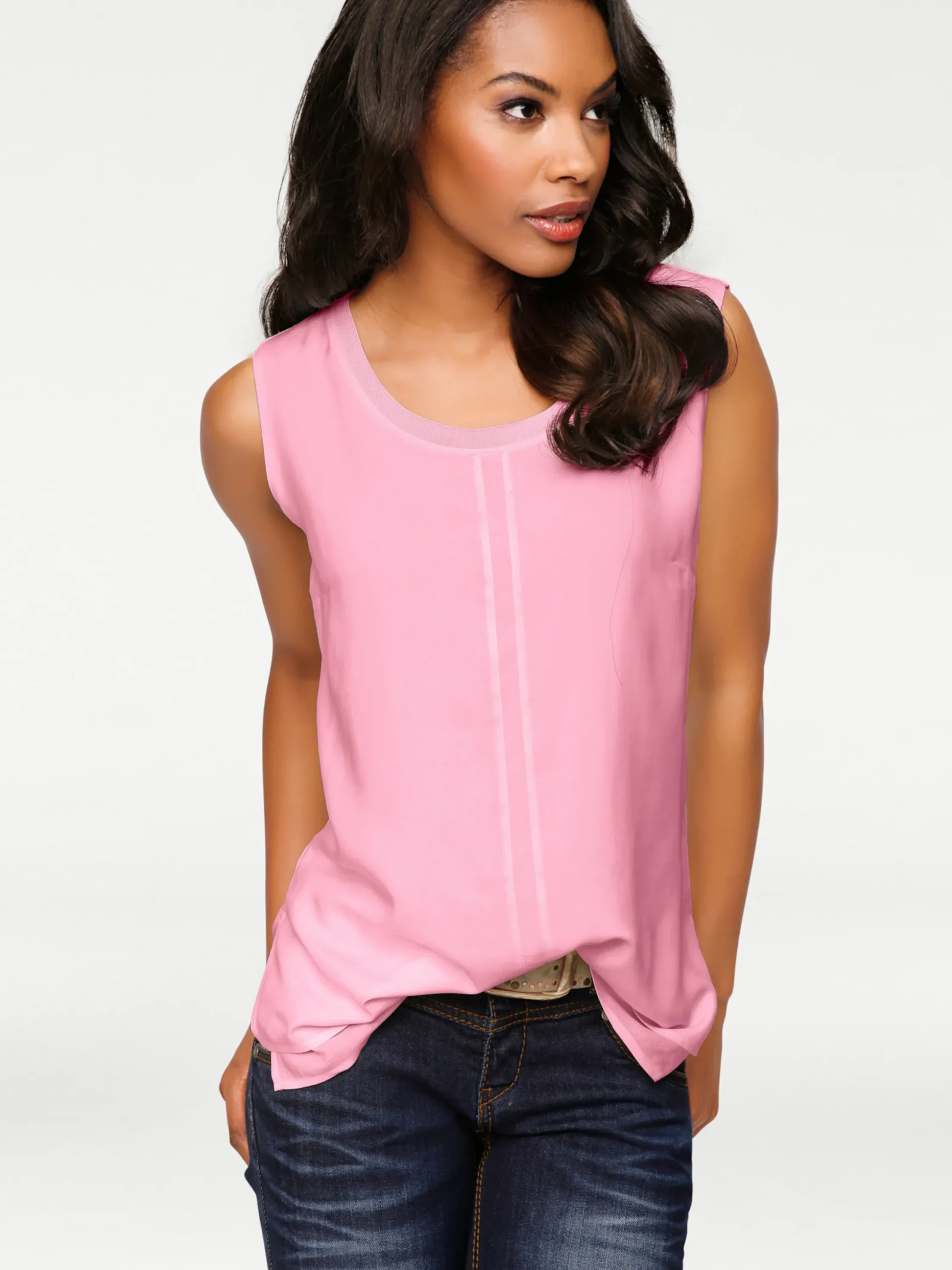 Strandmode|heine Shirttop im Lagen-Look rosé