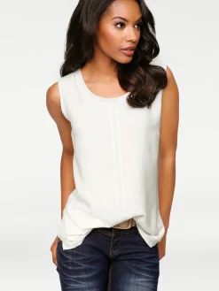 Shirts|heine Shirttop im Lagen-Look ecru