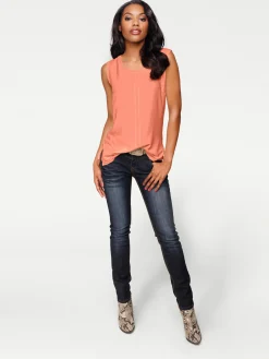 Strandmode|Basics|heine Shirttop im Lagen-Look koralle