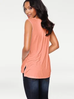 Strandmode|Basics|heine Shirttop im Lagen-Look koralle