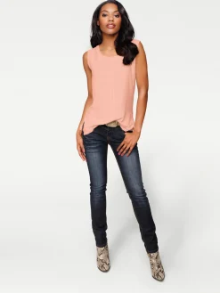 Basics|heine Shirttop im Lagen-Look apricot