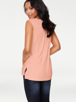 Basics|heine Shirttop im Lagen-Look apricot