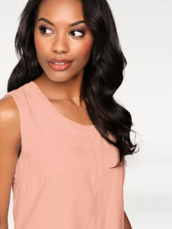 Basics|heine Shirttop im Lagen-Look apricot