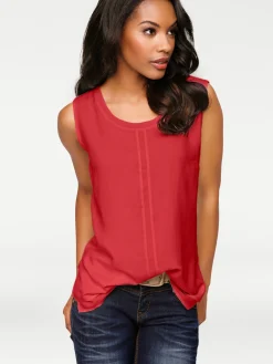 Strandmode|Basics|heine Shirttop im Lagen-Look rot