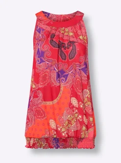 Strandmode|heine Shirttop in Paisley-Muster erdbeere-orange-bedruckt