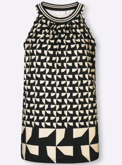 Shirts|heine Shirttop mit breiten Trägern sand-schwarz-bedruckt