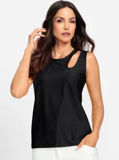 Shirts|heine Shirttop mit Cut-Outs am Ausschnitt schwarz
