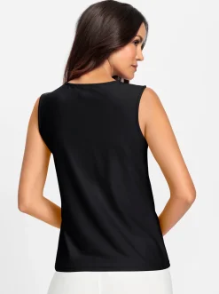 Shirts|heine Shirttop mit Cut-Outs am Ausschnitt schwarz