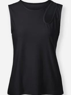 Shirts|heine Shirttop mit Cut-Outs am Ausschnitt schwarz