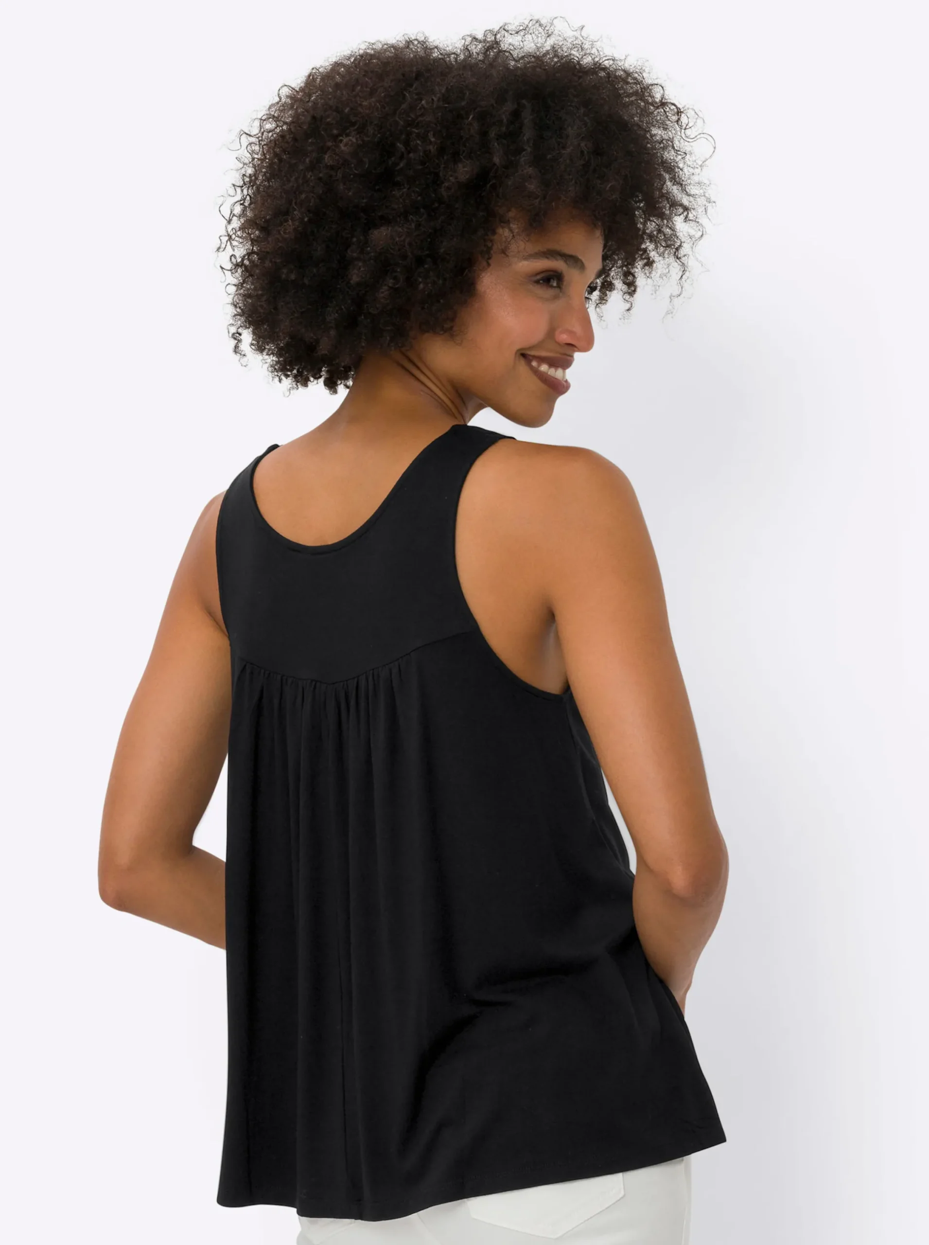 Shirts|heine Shirttop mit Häkeleinsatz schwarz