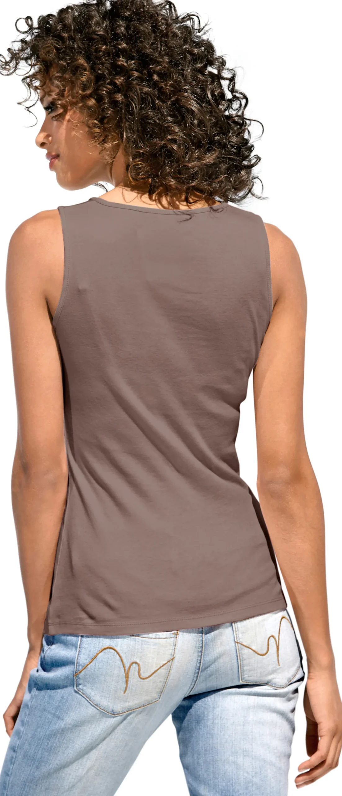 Shirts|heine Shirttop mit Karree-Ausschnitt taupe