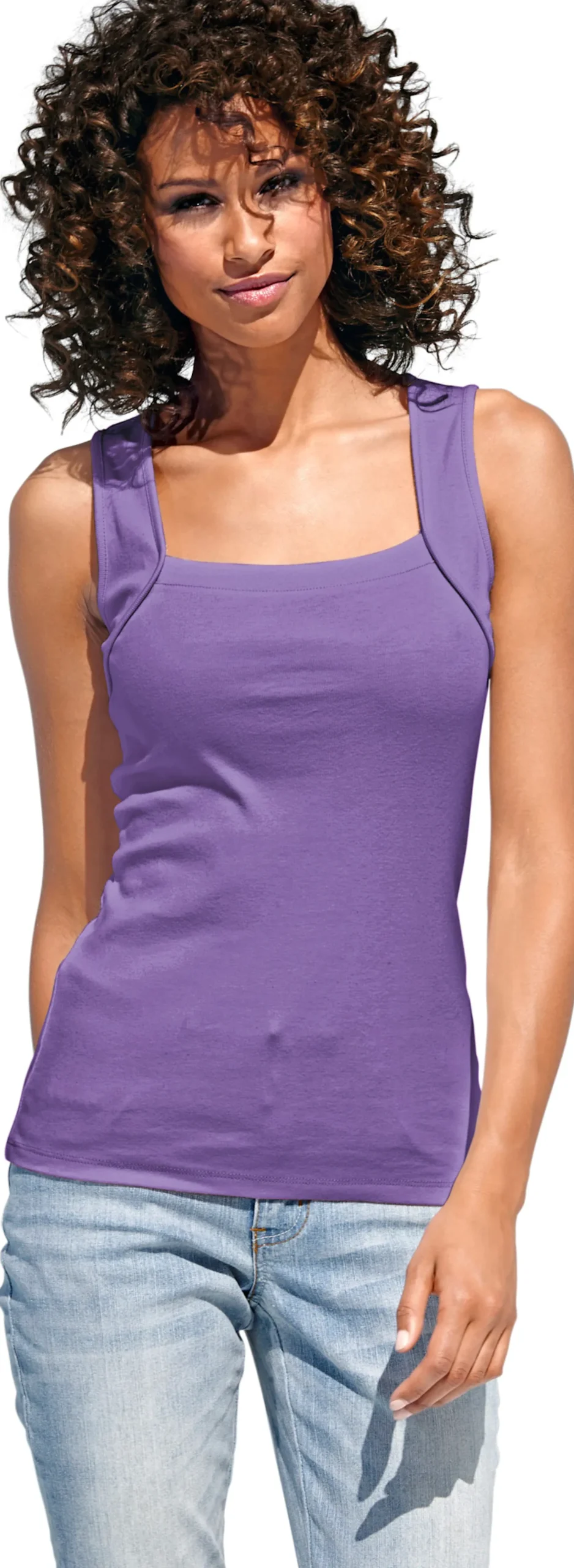 Shirts|heine Shirttop mit Karree-Ausschnitt lila