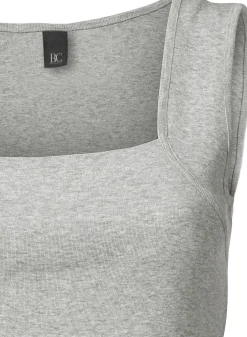 Strandmode|Shirts|heine Shirttop mit Karree-Ausschnitt grau-melange