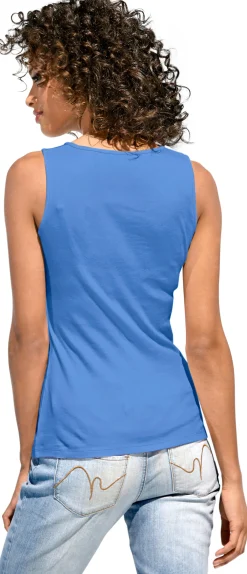 Basics|heine Shirttop mit Karree-Ausschnitt azurblau