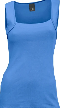 Basics|heine Shirttop mit Karree-Ausschnitt azurblau