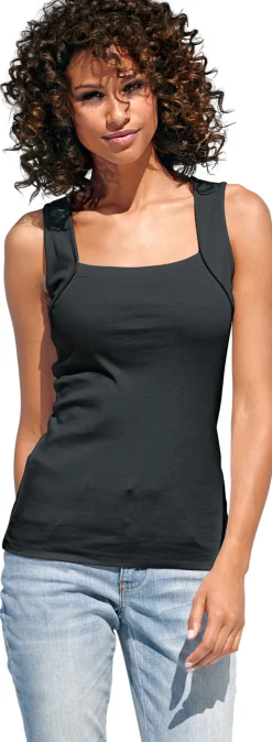 Basics|heine Shirttop mit Karree-Ausschnitt schwarz