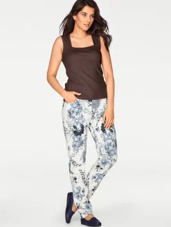 Basics|heine Shirttop mit Karree-Ausschnitt schokobraun