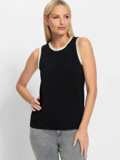 Shirts|heine Shirttop mit Kontrastblenden schwarz