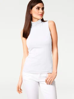 Basics|heine Shirttop mit Rollkragen weiß