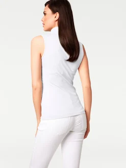 Basics|heine Shirttop mit Rollkragen weiß