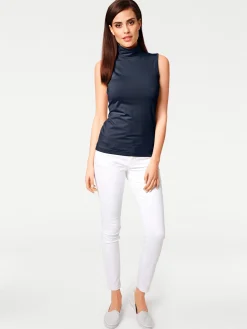 Basics|heine Shirttop mit Rollkragen marine