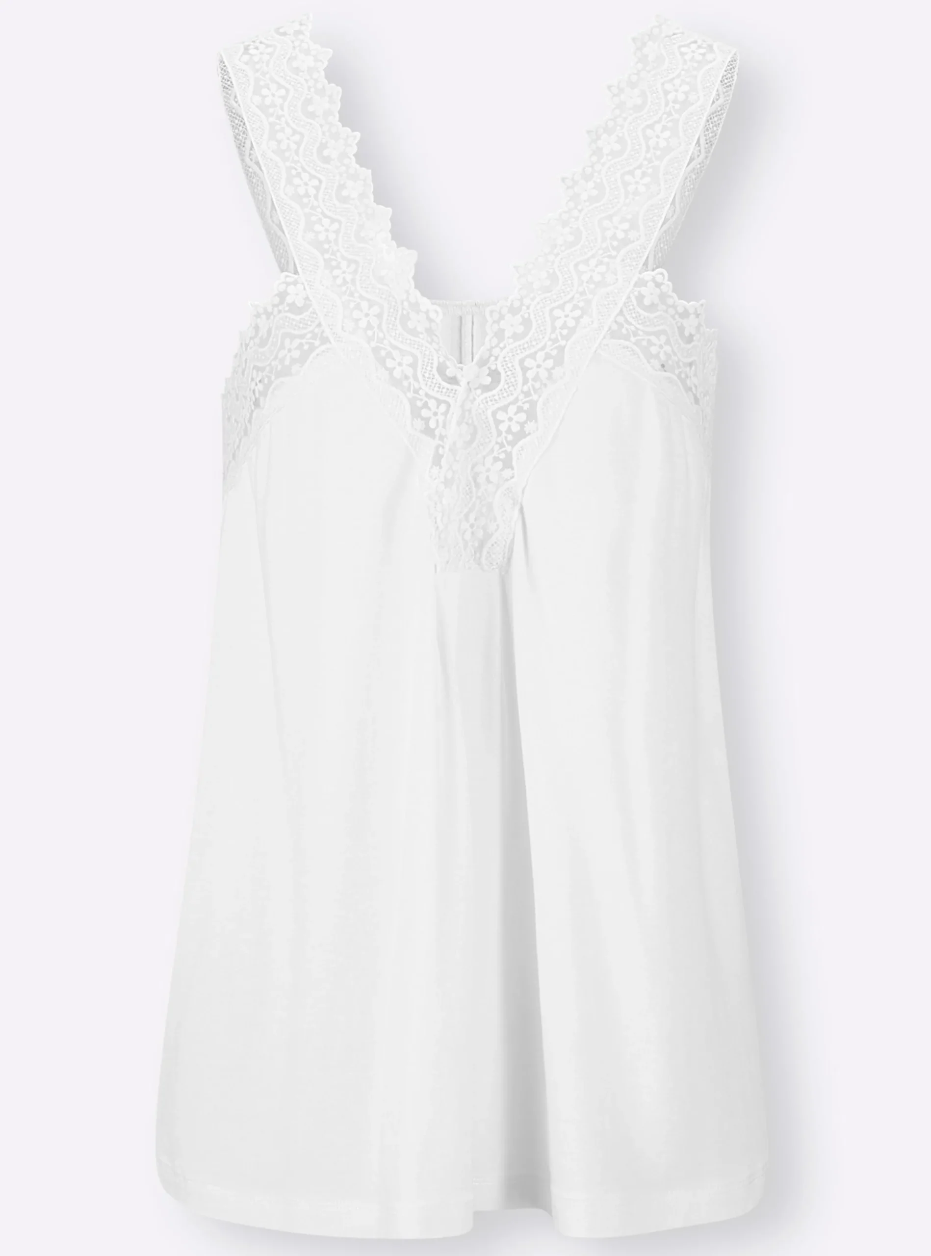Strandmode|heine Shirttop mit Spitzeneinsatz ecru