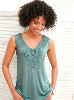 Strandmode|Shirts|heine Shirttop mit V-Ausschnitt jade