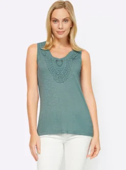 Strandmode|Shirts|heine Shirttop mit V-Ausschnitt jade