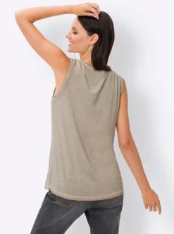 Shirts|heine Shirttop mit Zierkette sand