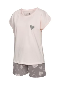 Nachtwäsche|Vivance Dreams Shorty rosa/grau