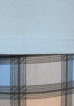 Nachtwäsche|Vivance Dreams Shorty bordeaux-kariert,kariert-hellblau
