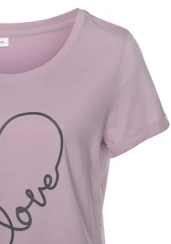 Nachtwäsche|Vivance Dreams Shorty lila,anthrazit-gemustert