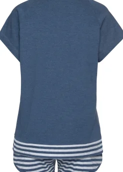 Nachtwäsche|Arizona Shorty blau-meliert