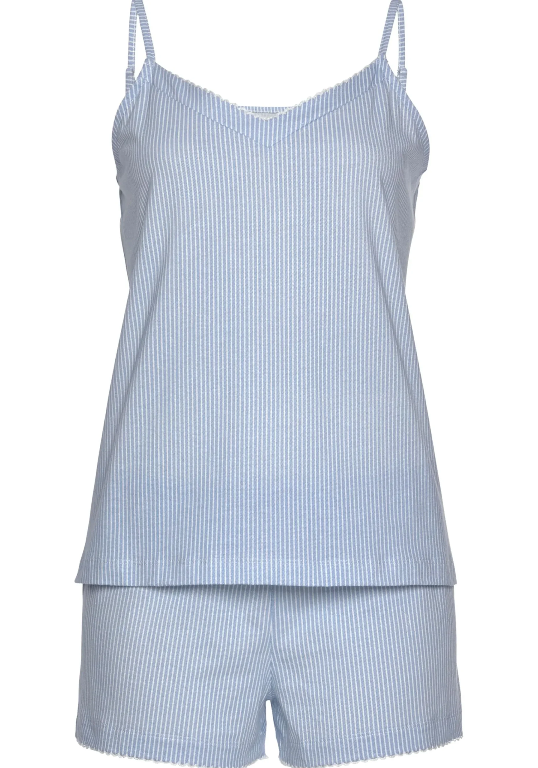 Nachtwäsche|Vivance Dreams Shorty blau-weiß