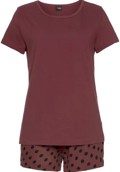 Nachtwäsche|Vivance Dreams Shorty schwarz,bordeaux