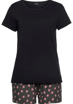 Nachtwäsche|Vivance Dreams Shorty schwarz,bordeaux