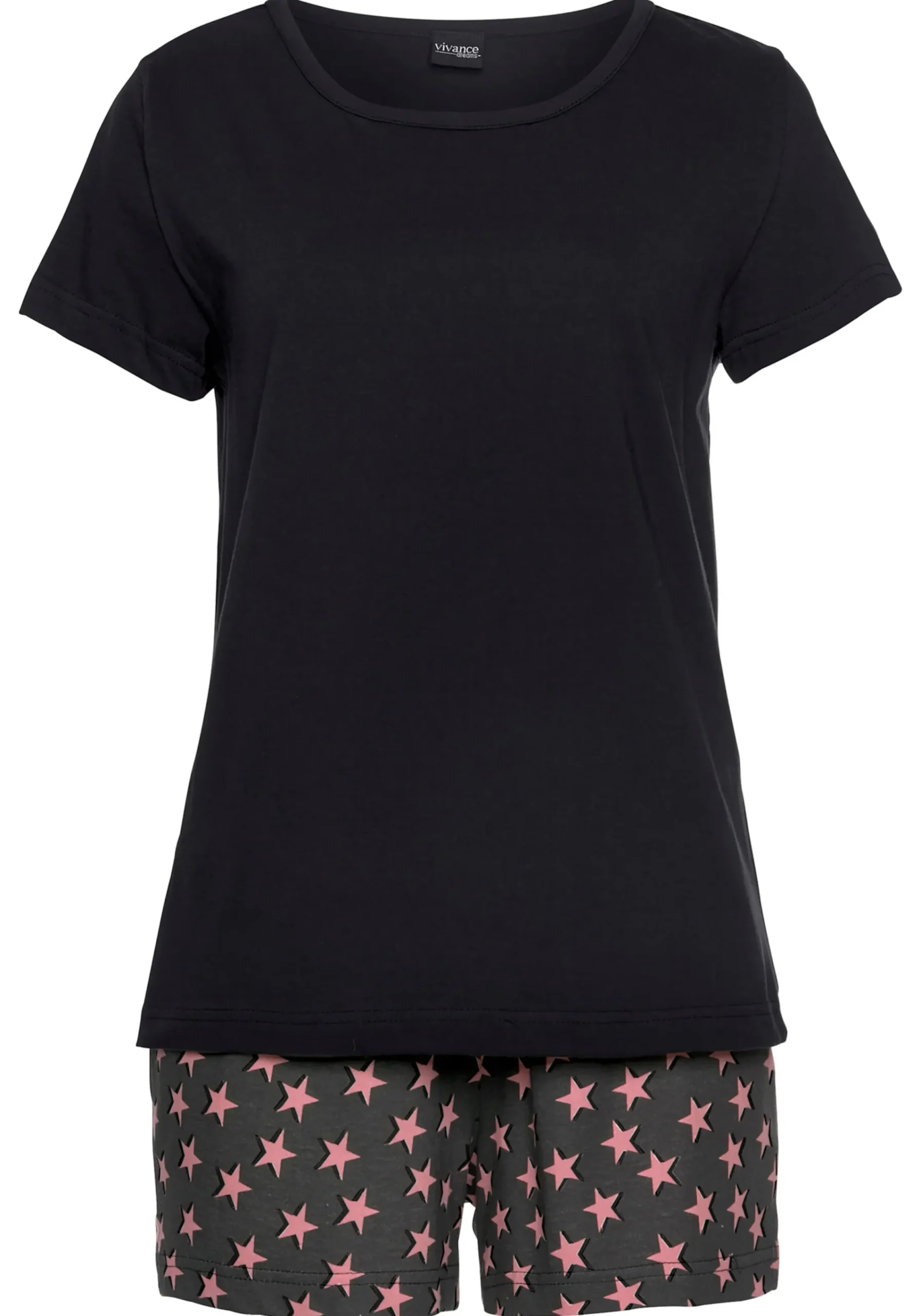 Nachtwäsche|Vivance Dreams Shorty schwarz,bordeaux