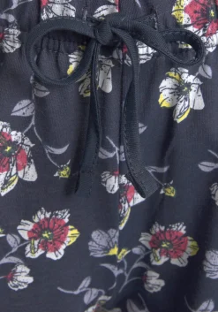 Nachtwäsche|Vivance Dreams Shorty mauve-dunkelblau-geblümt