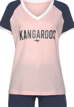 Nachtwäsche|KangaROOS Shorty rosa-dunkelblau