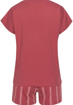 Nachtwäsche|Vivance Dreams Shorty rot-gestreift