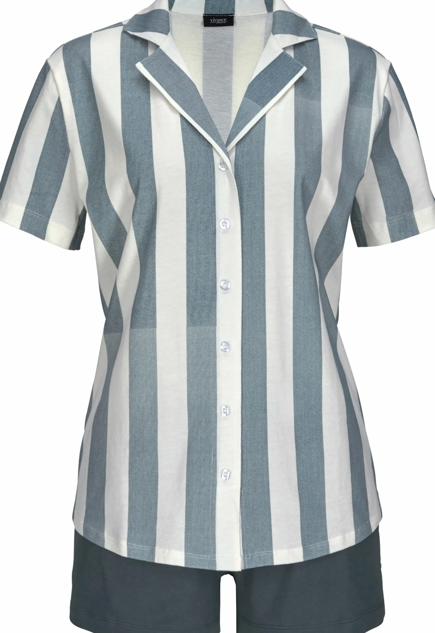 Nachtwäsche|Vivance Dreams Shorty grau-weiß