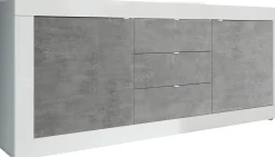 Side- & Highboards|INOSIGN Sideboard weißhochglanzlack/beton-optik