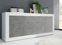 Side- & Highboards|INOSIGN Sideboard weißhochglanzlack/beton-optik