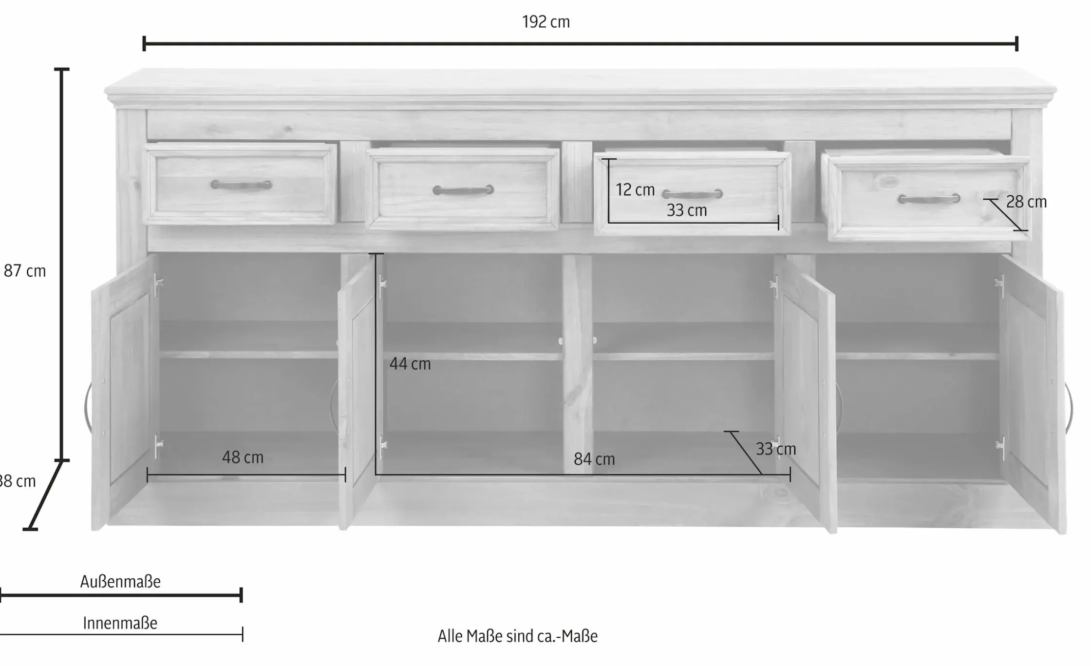 Side- & Highboards|Home affaire Sideboard grau/beize