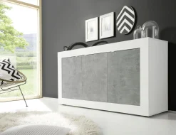 Side- & Highboards|INOSIGN Sideboard weißhochglanzlack/beton-optik