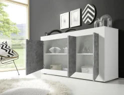 Side- & Highboards|INOSIGN Sideboard weißhochglanzlack/beton-optik