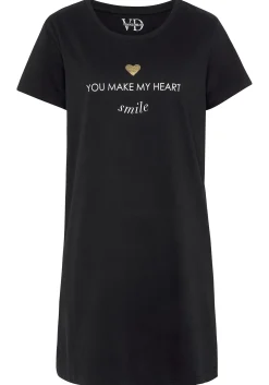 Nachtwäsche|Vivance Dreams Sleepshirt schwarz